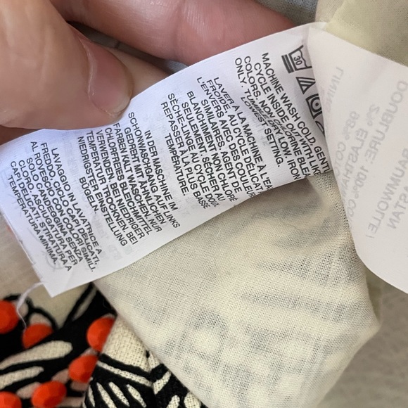 J. Crew Notched Shell Polynesian Floral Embellished Size 2 - Picture 5 of 7